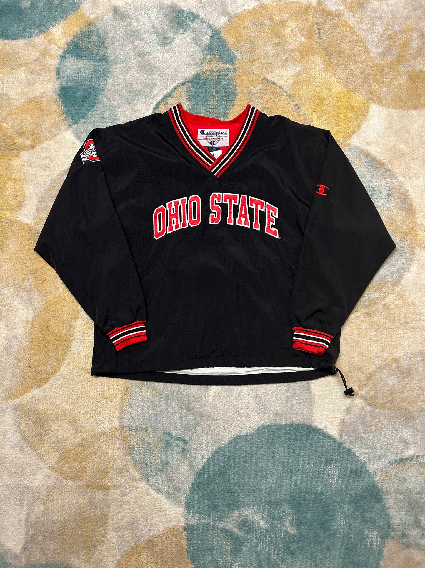 Champion Ohio State black retro waterproof windbreaker
