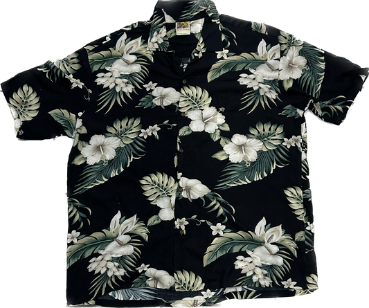 Black and White Floral Summer Shirt