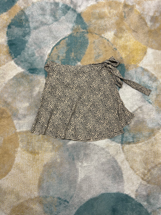 Y2k leopard wrap around skirt
