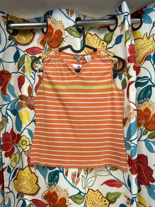 Y2k orange stripey cotton top