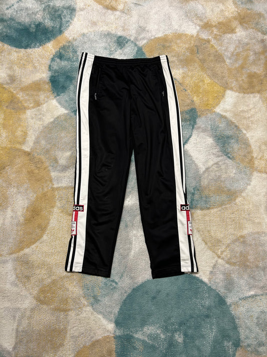 Adidas 90's retro black and white popper pants