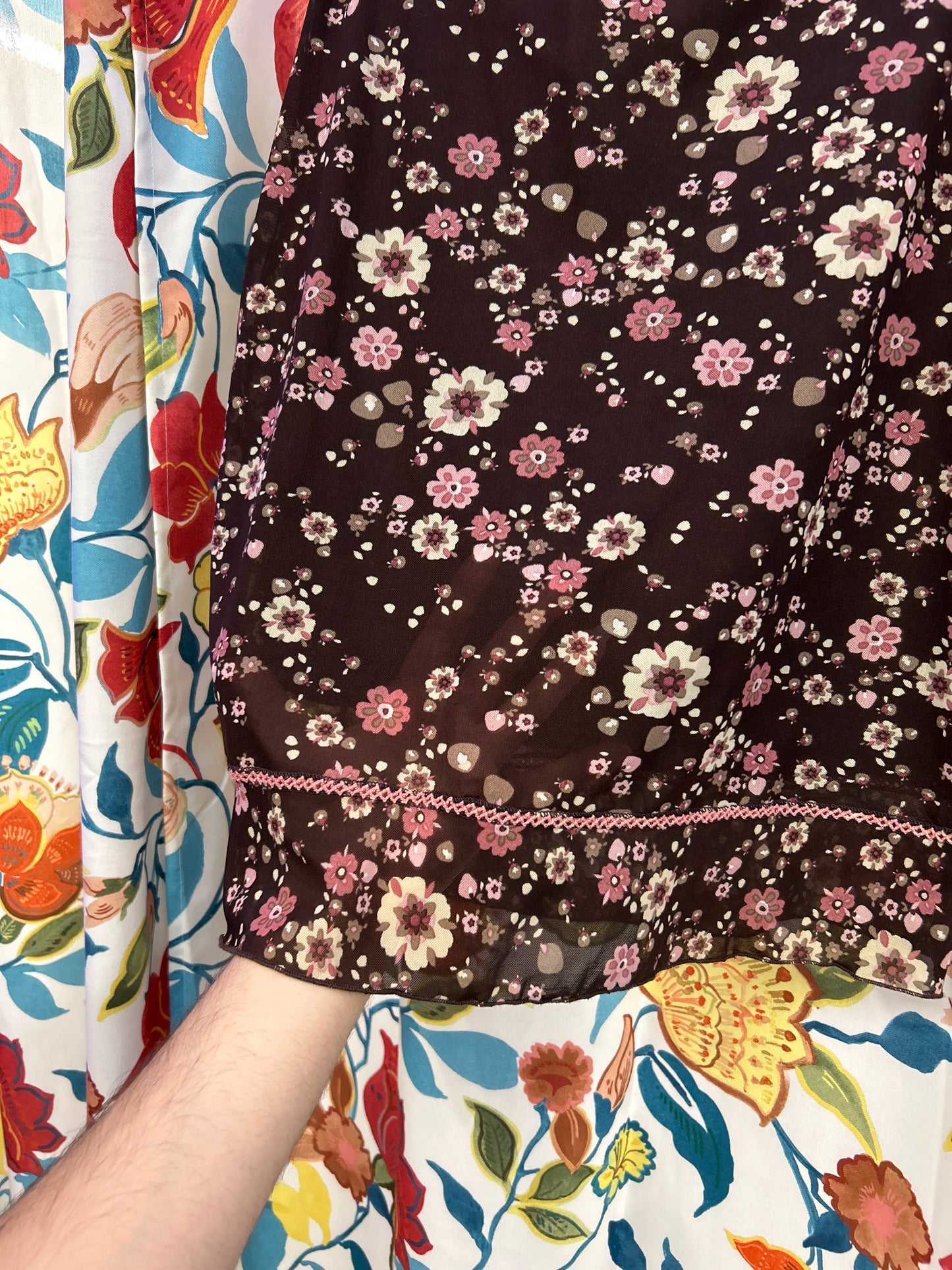Y2k floral mesh skirt
