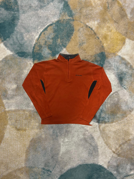 Columbia Orange and Brown Fleece Half-Zip