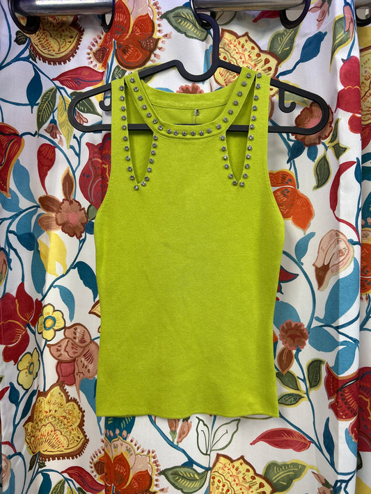Y2k neon green top