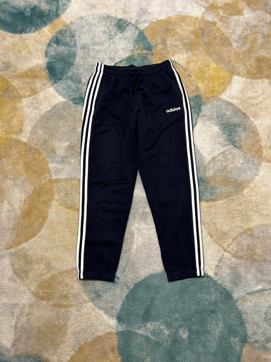Adidas dark blue 3 stripe cotton trackpants
