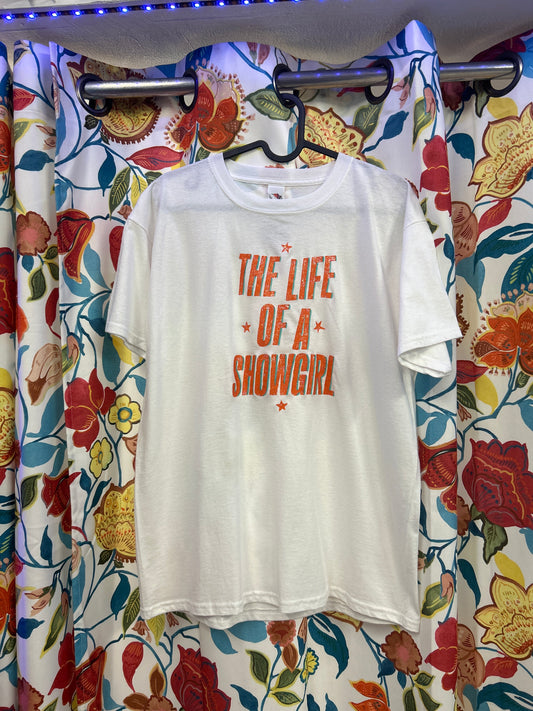 Taylor Swift 'The Life of a Showgirl' White Handpainted T-shirt