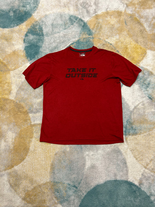 TheNorthFace 'take it outside' red t-shirt