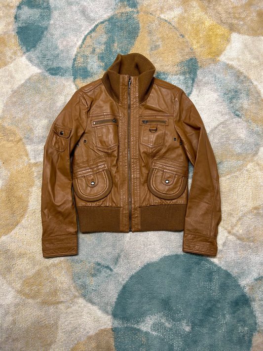 Brown 100% leather jacket