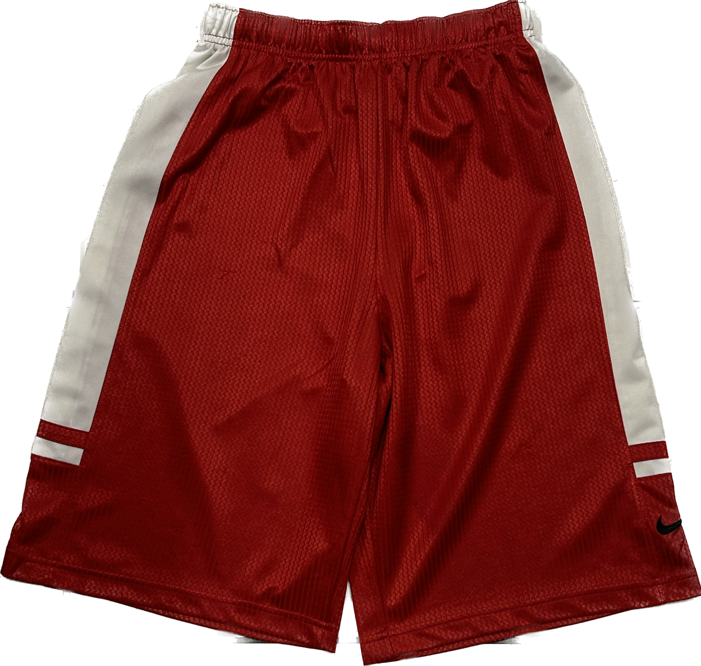 Nike Burgundy and White Basketball Shorts