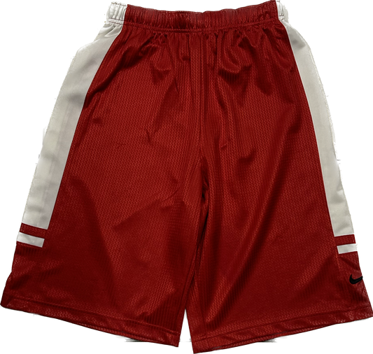 Nike Burgundy and White Basketball Shorts