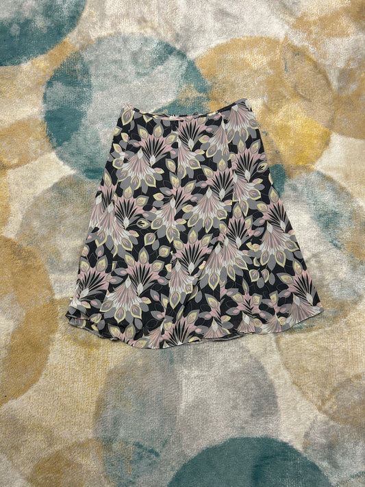 Y2k pink green and grey floral mesh skirt