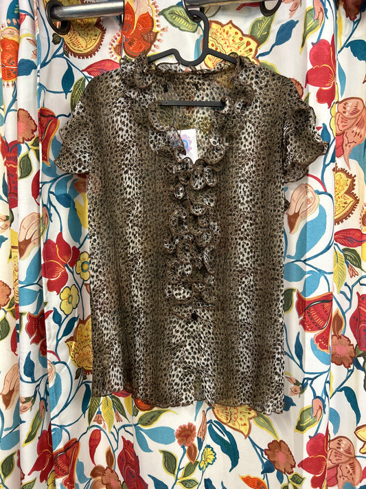 Y2k leopar print and sparkle shirt