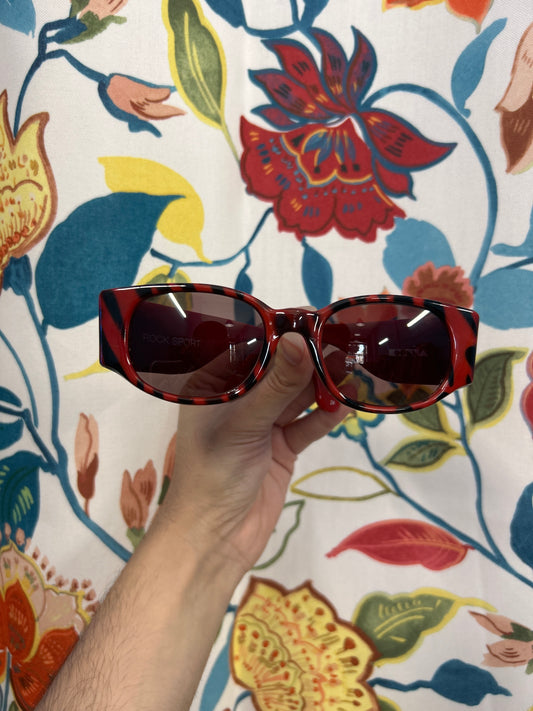Red and Black UV Protection Deadstock Italian Sunglasses