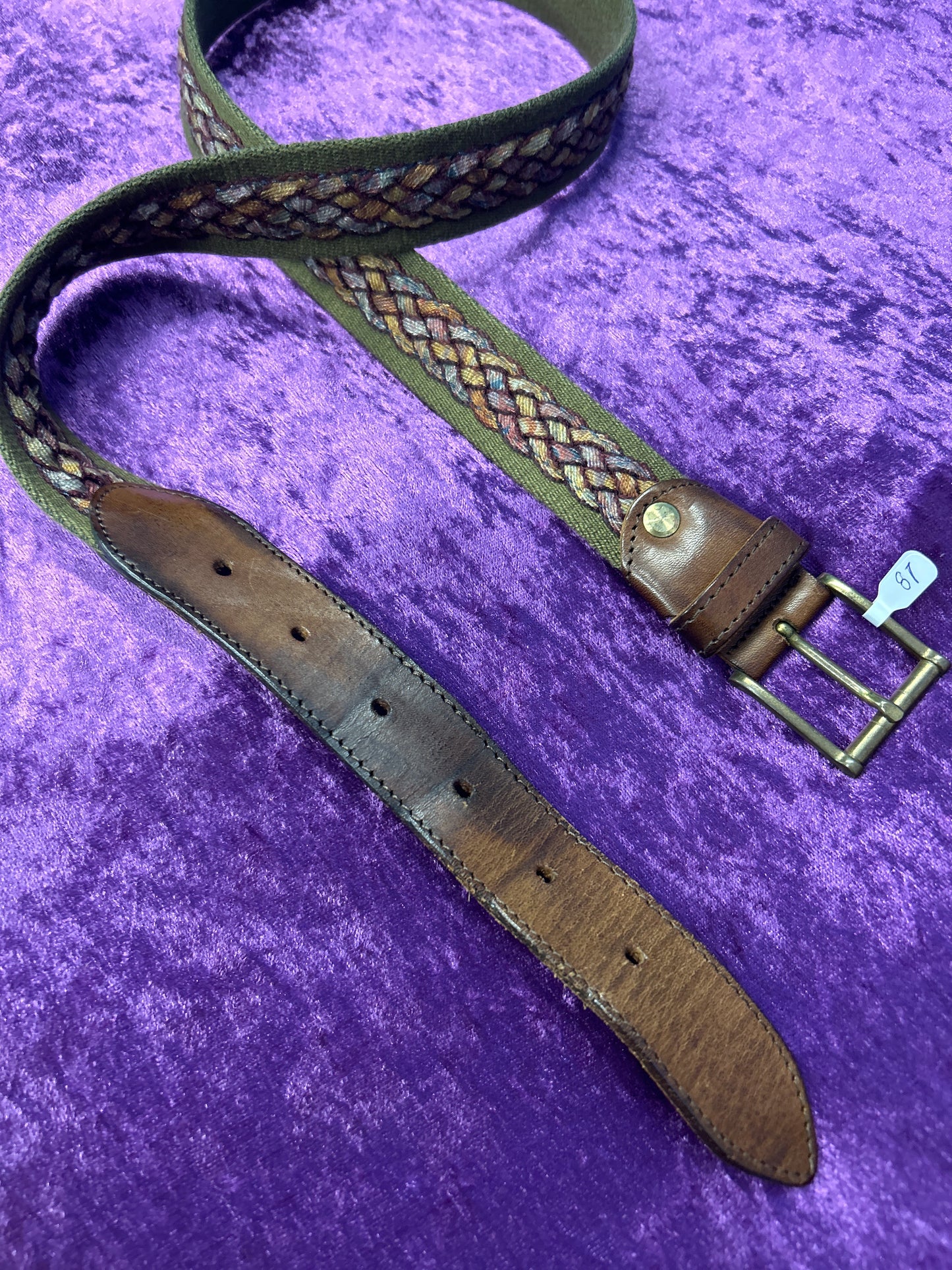 Green Braided Retro Belt