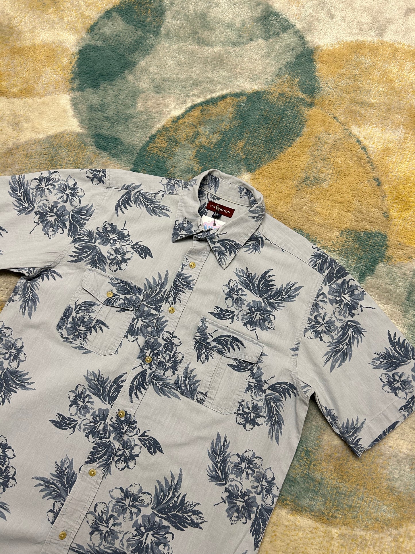 Light blue flowers Hawaiian shirt