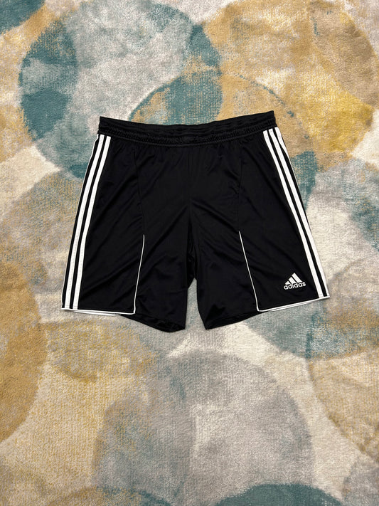 Adidas black and white athletic shorts
