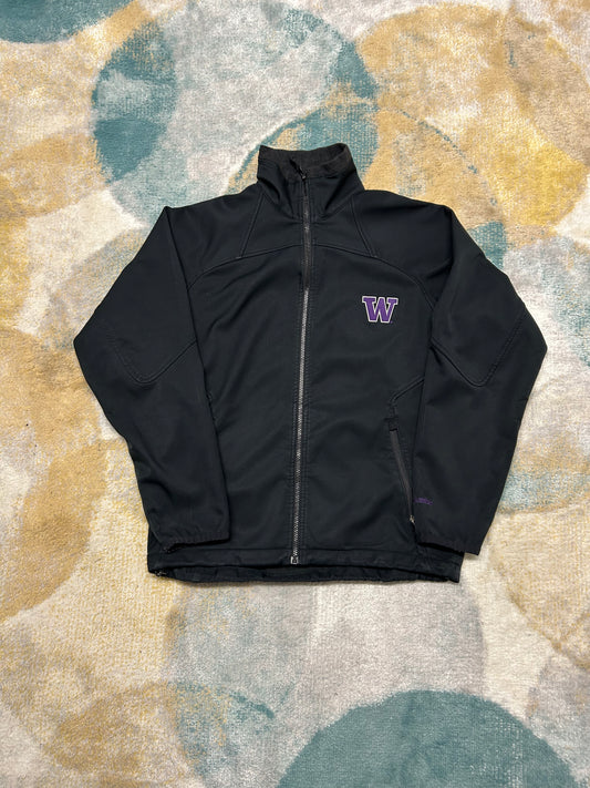 Columbia Black Jacket with Fleece Interior + Purple Detailing