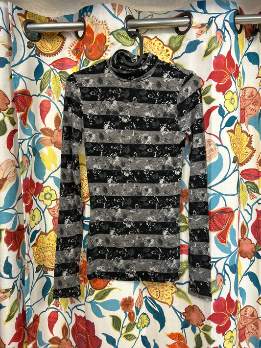 Y2k tezenis light cotton floral turtleneck