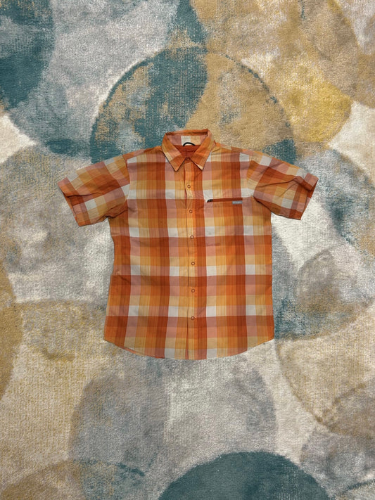 Columbia Checkered Orange Red Shirt