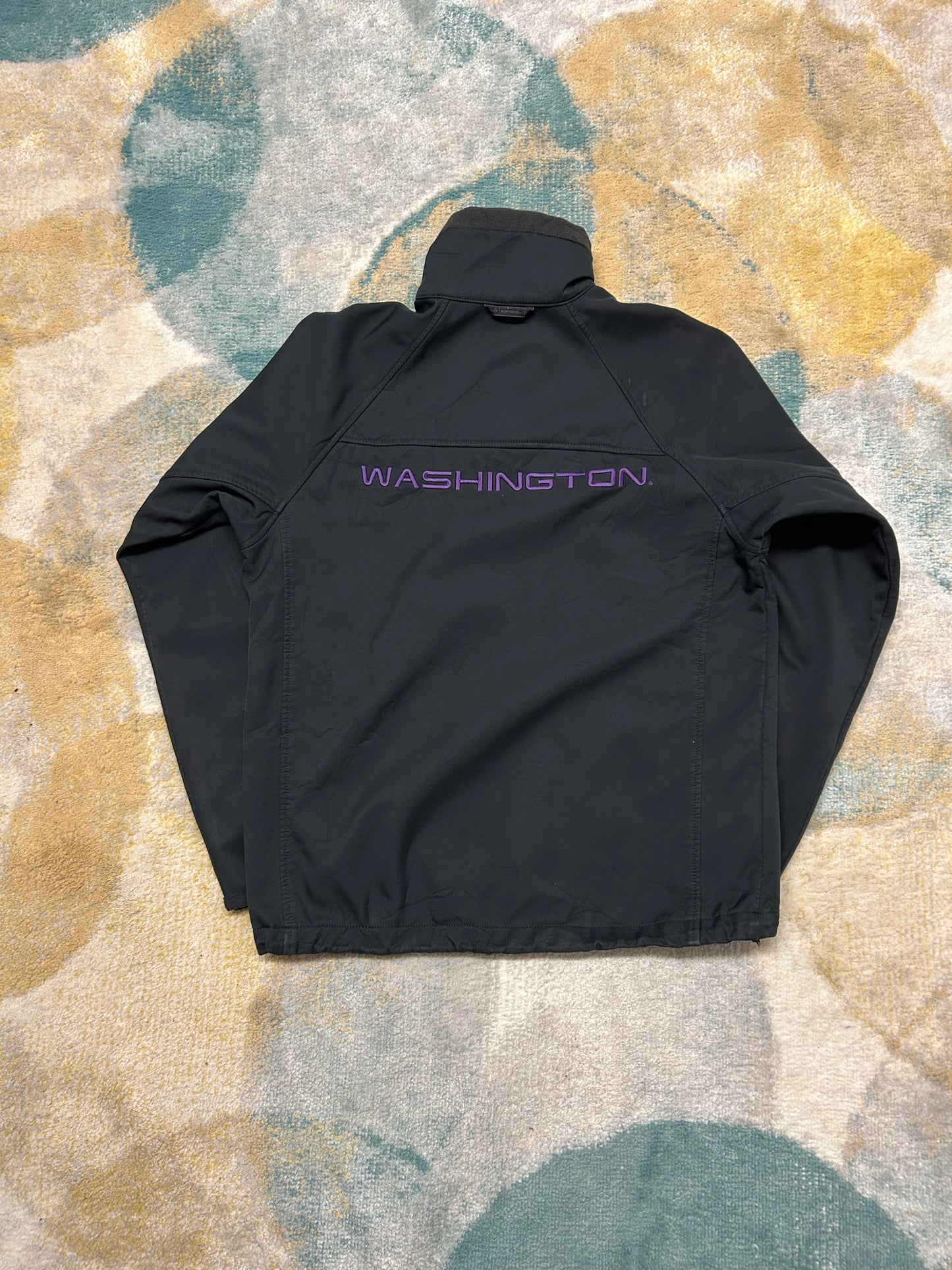 Columbia Black Jacket with Fleece Interior + Purple Detailing