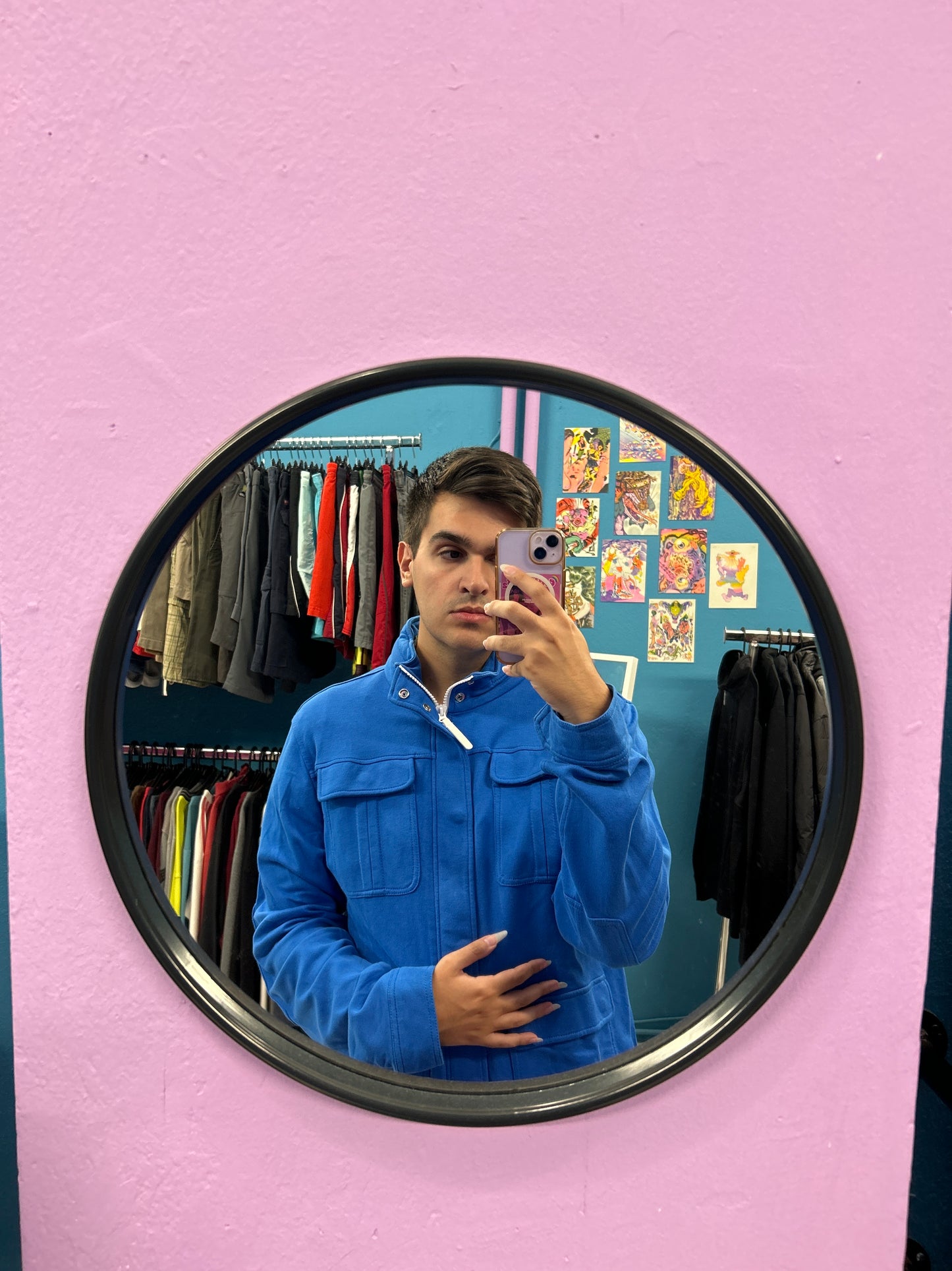 Adidas originals blue cotton jacket