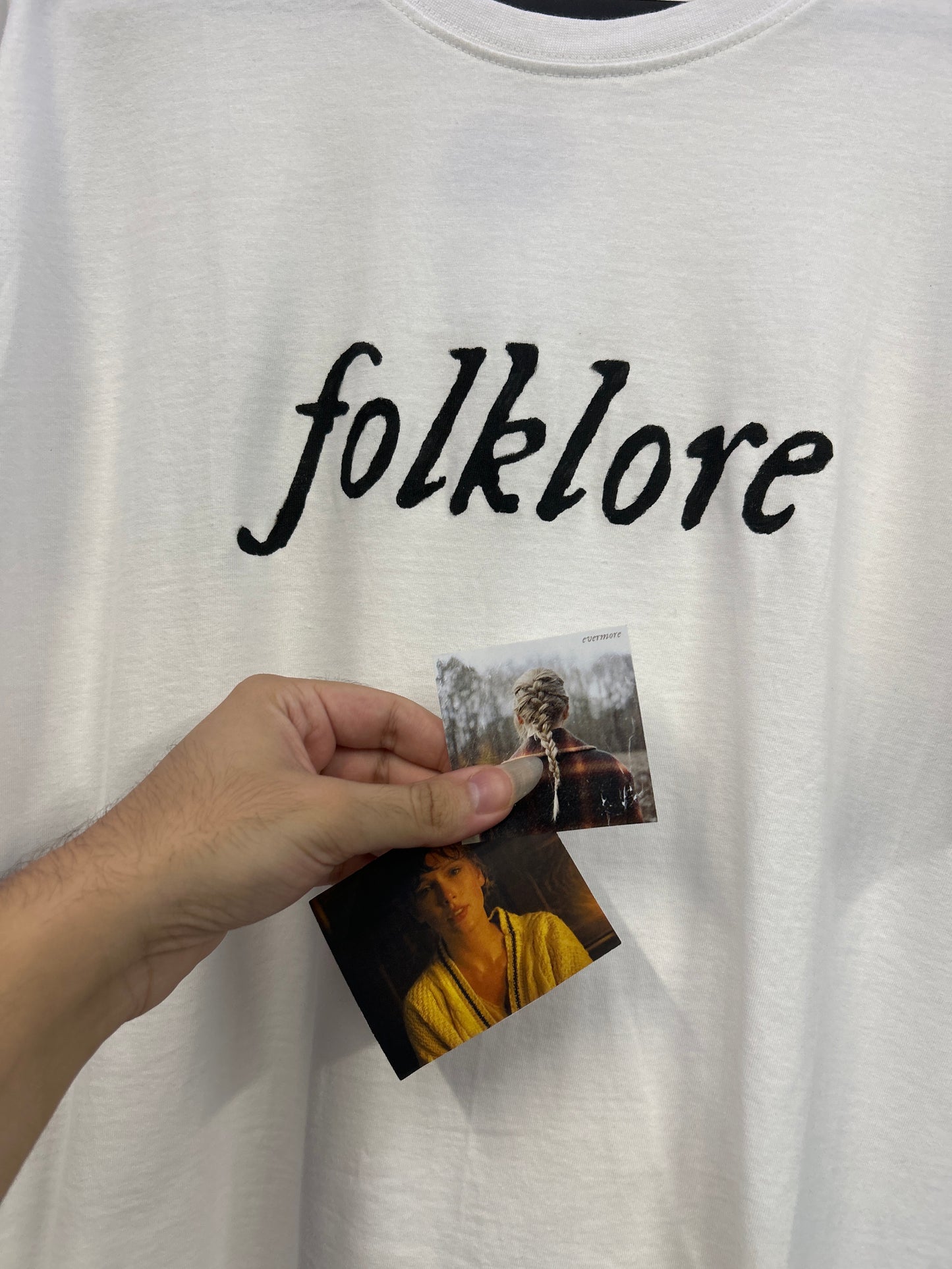 Taylor Swift 'folklore' Album Logo Handpainted Cotton Tshirt