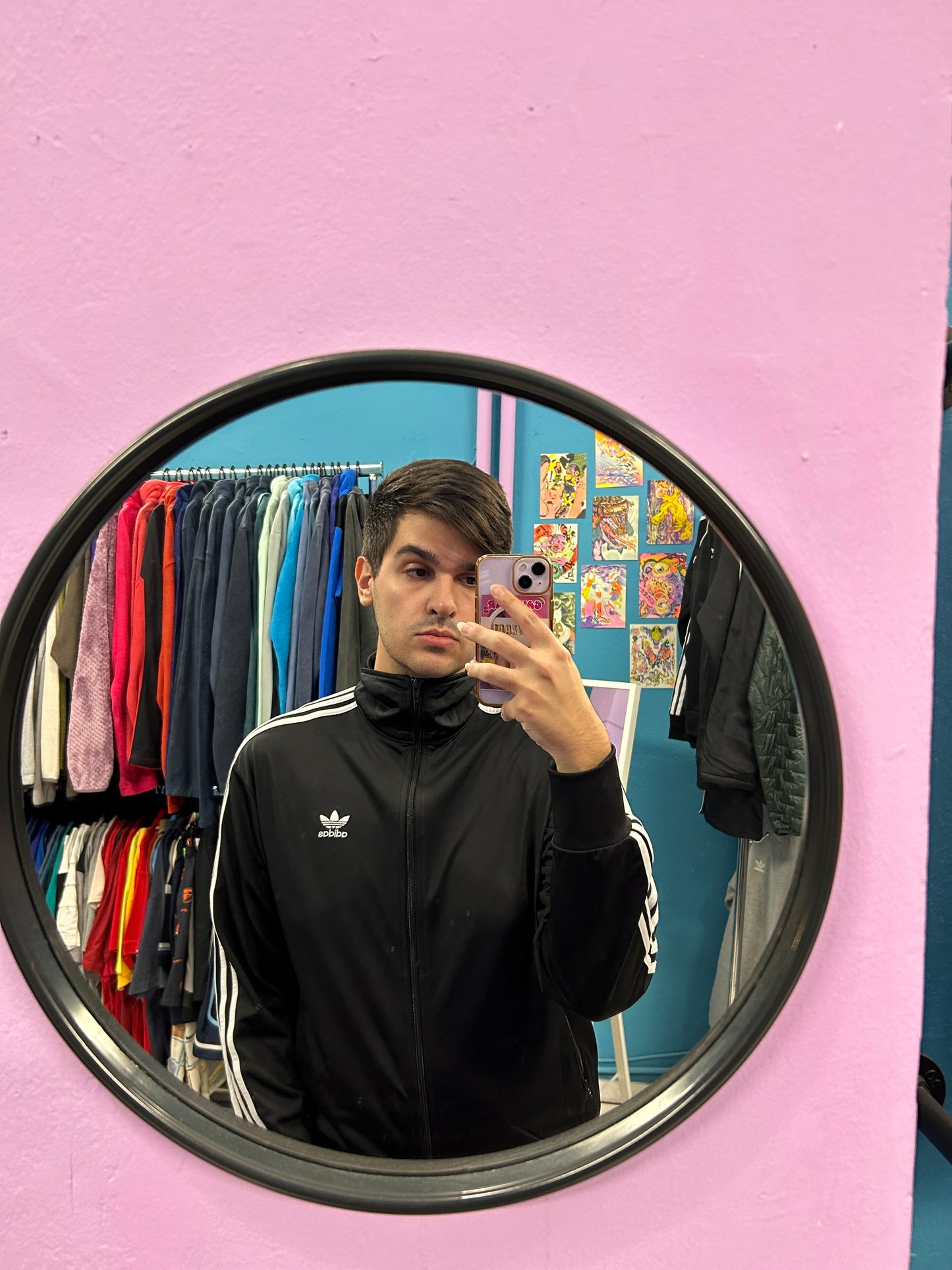 Adidas Black 3 Stripe Jacket