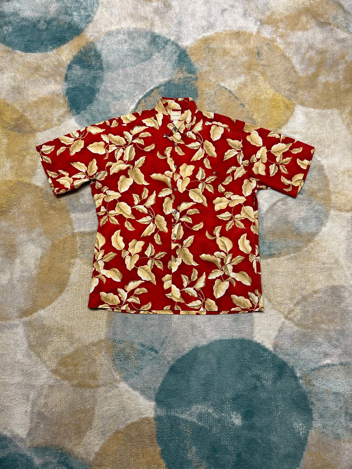 Red flower patterned shirt
