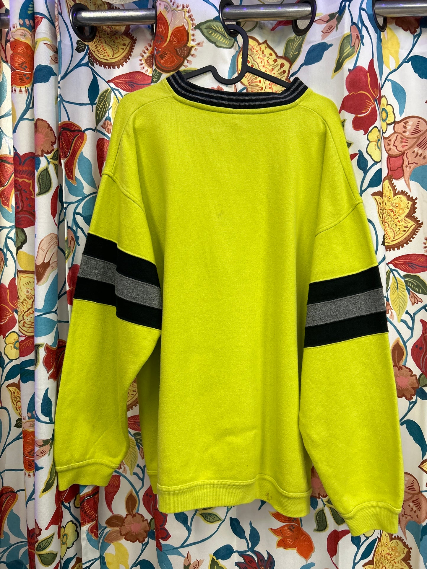 Champion neon yellow retro crewneck