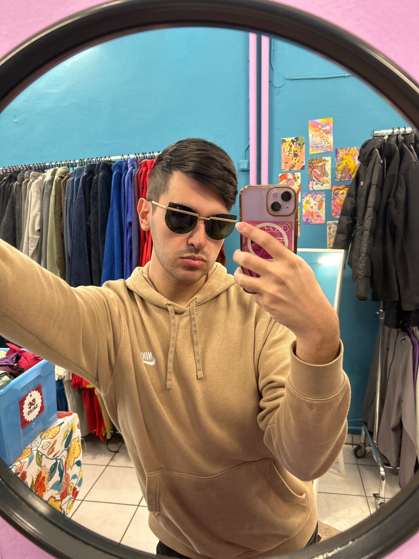 Futuristico Lightweight Gold Metal Glasses with Tinted Lenses