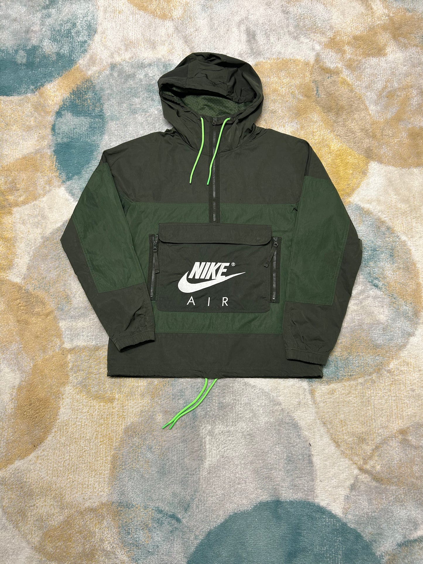 Nike Forest Green and Grey Windbreaker