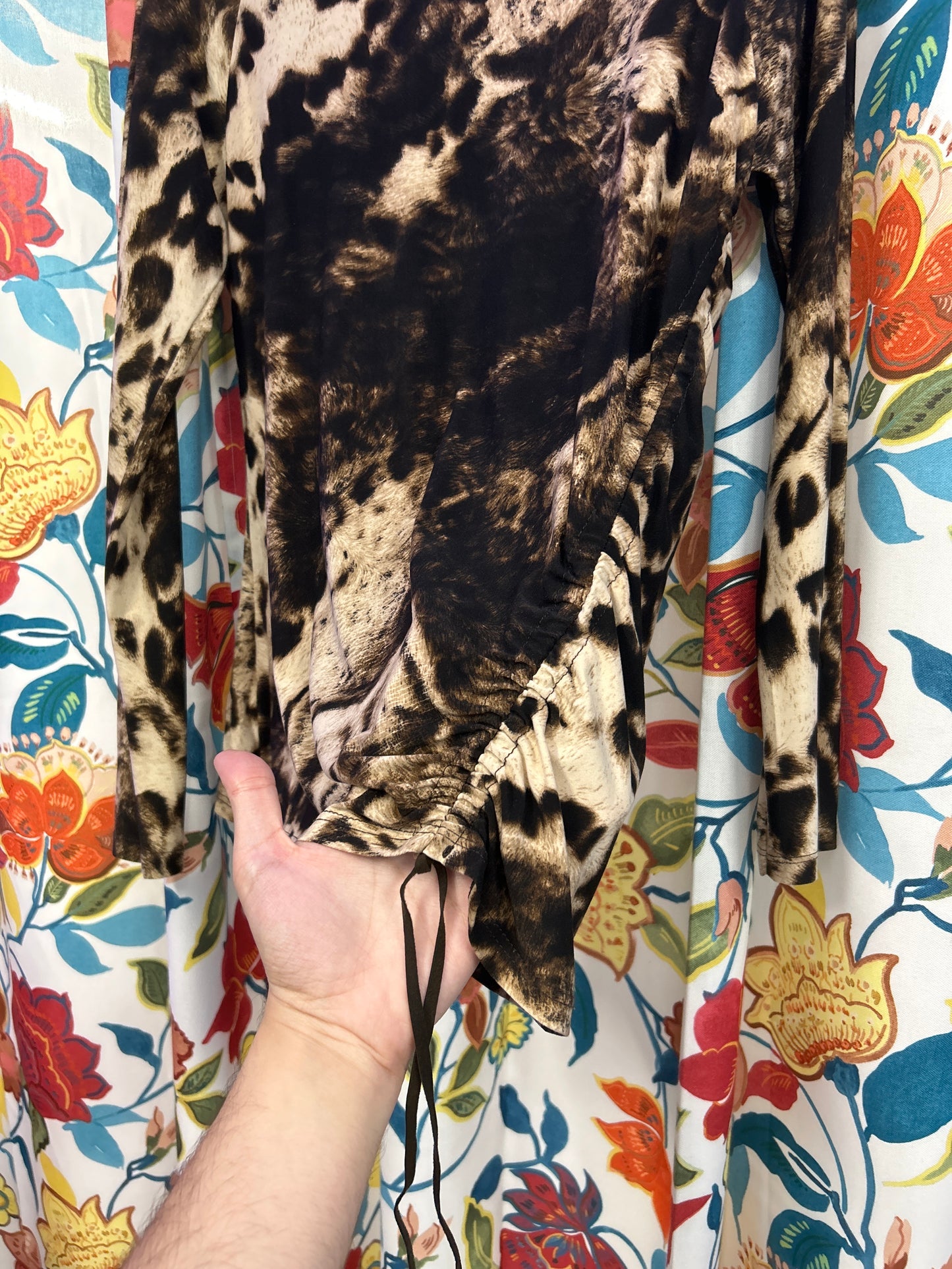 Y2k animal print brown and black synched long sleeve