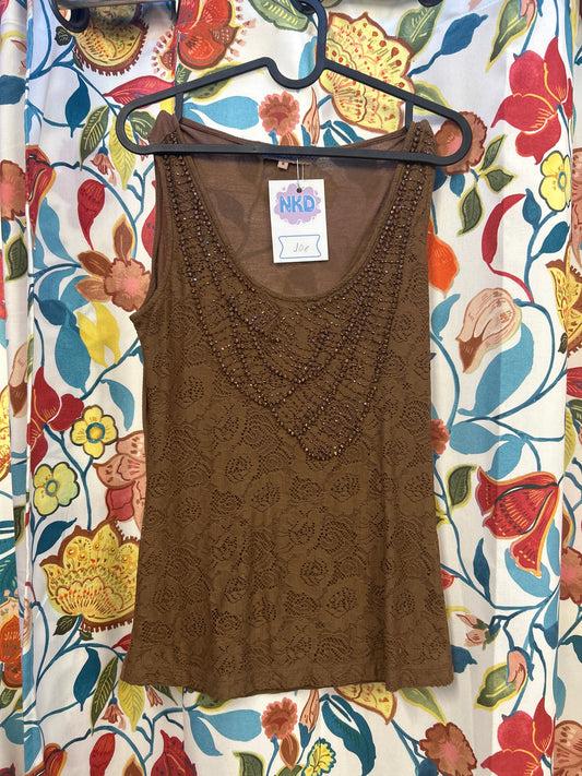 Y2K Brown sparkly top
