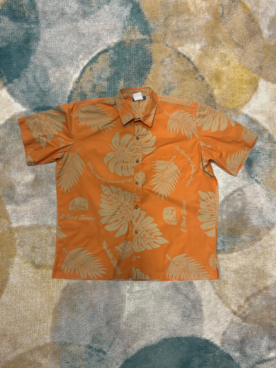 Orange Floral Summer Shirt
