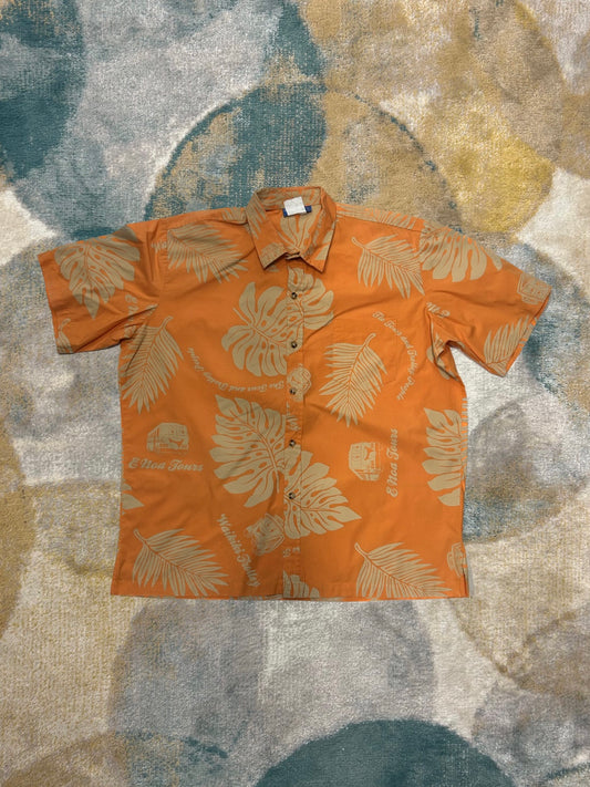 Orange Floral Summer Shirt