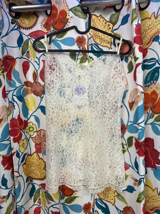 Y2k lace see through top