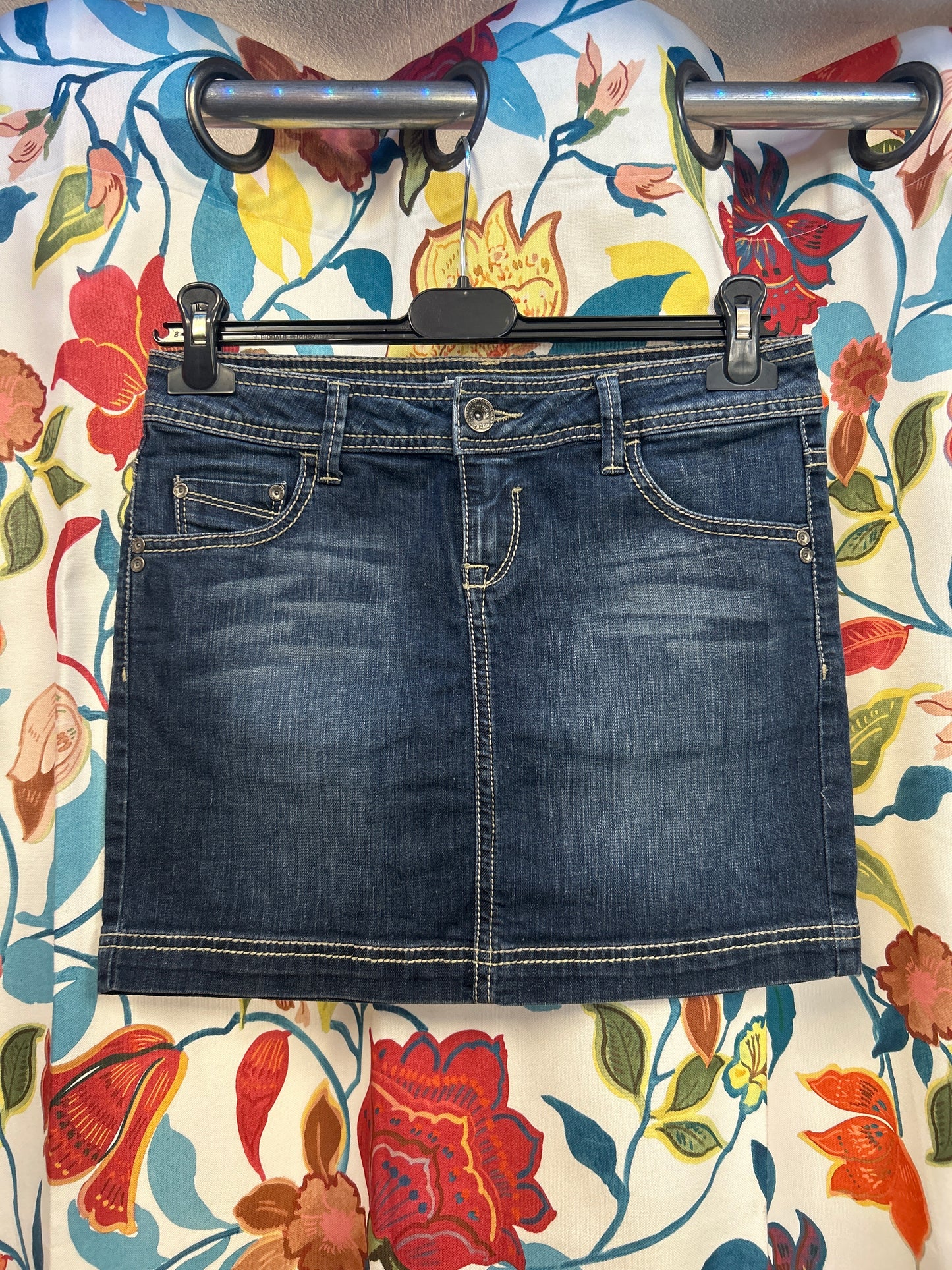Y2k clockhouse denim skirt
