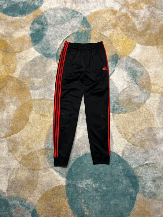 Adidas Black trackpants with red detailing