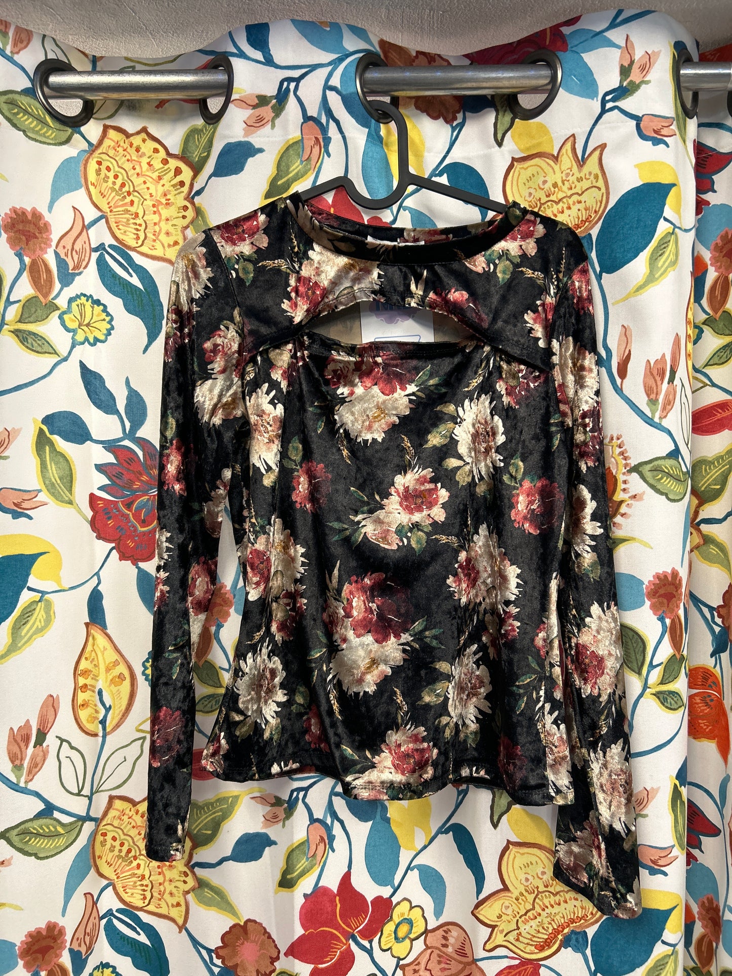 Y2k floral velour long sleeve