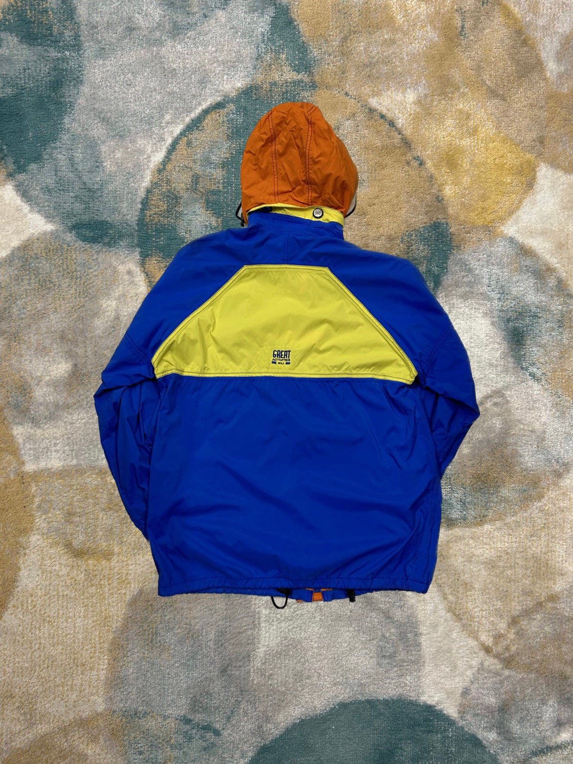 Blue Yellow and Orange Retro Windbreaker