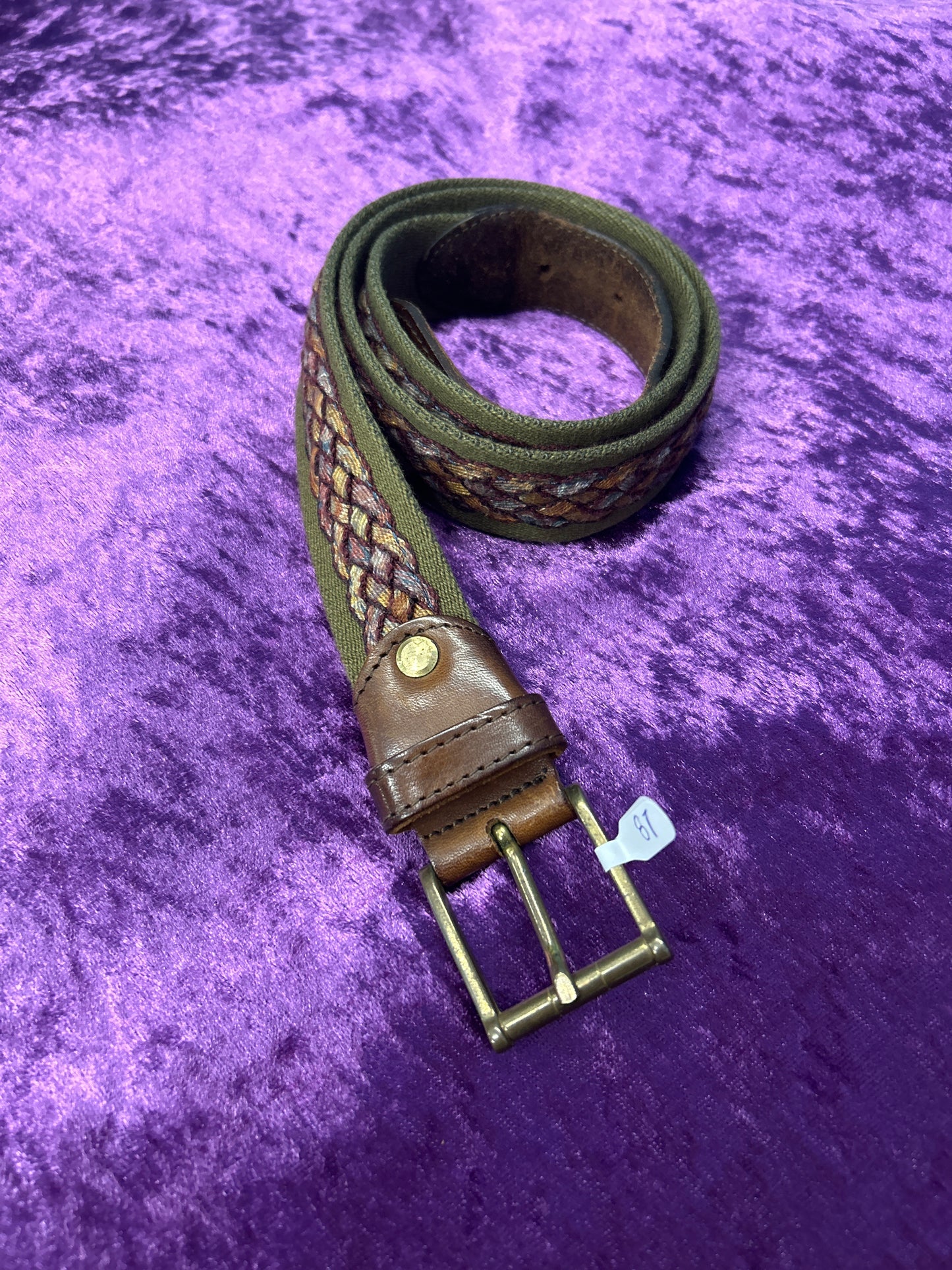 Green Braided Retro Belt