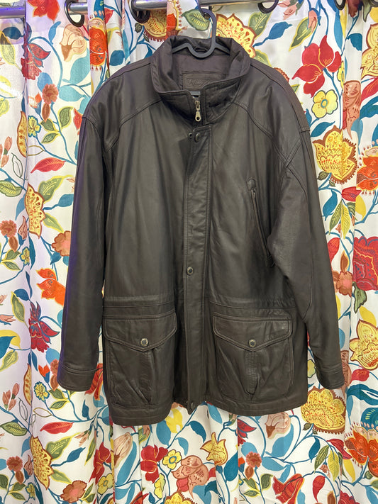Dark brown 100% leather jacket