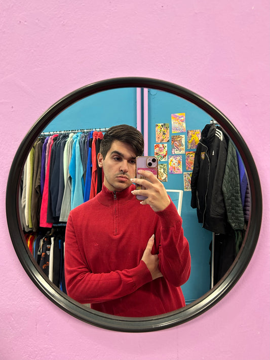 Nautica Red Knit Half-Zip