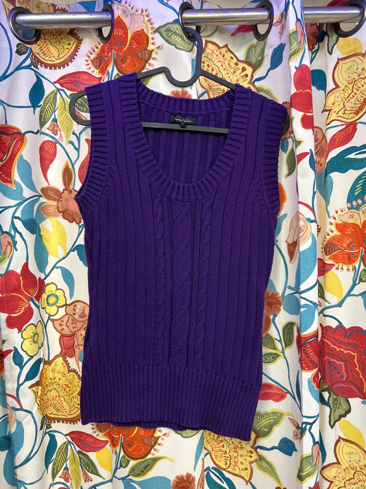 Y2k purple knit vest