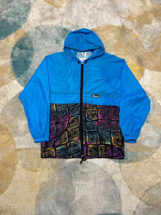 Light Blue patterned vintage windbreaker