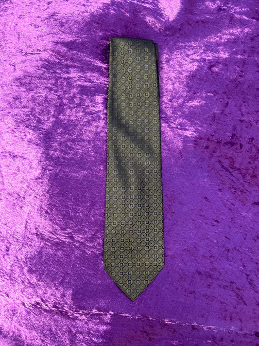 Olive Grey Geometric Tie