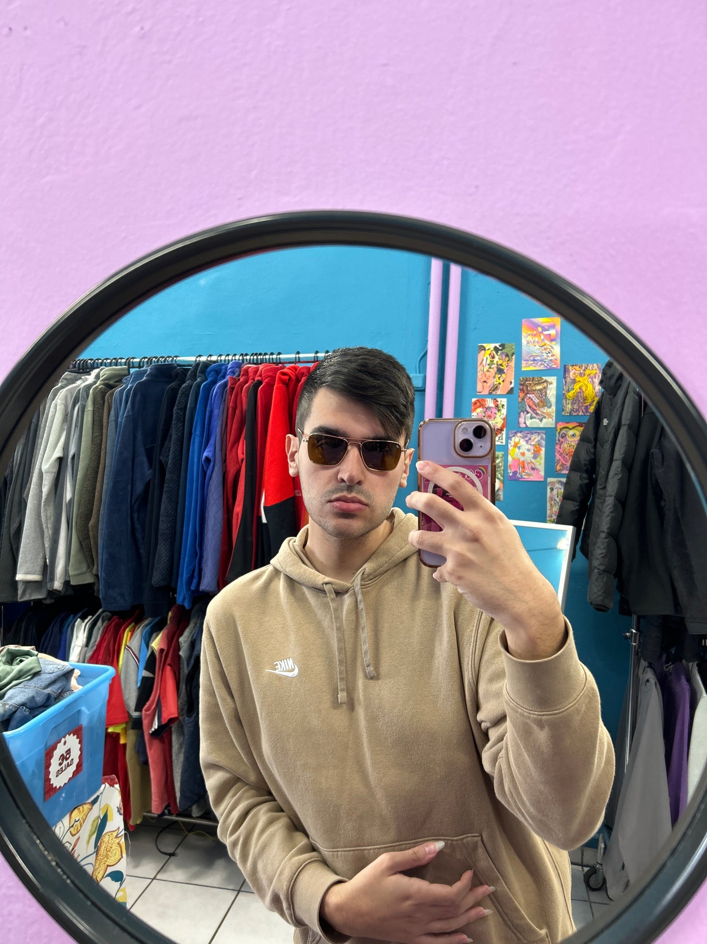 Gold Lightweight Metal Skeleton Glasses with Mustard Tint