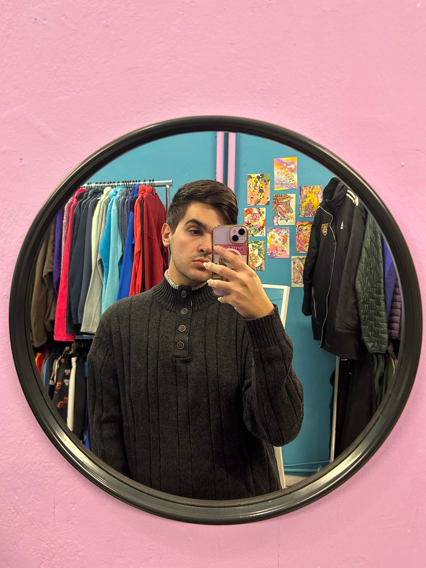 Nautica Dark Grey Heavy Knit Half-Zip