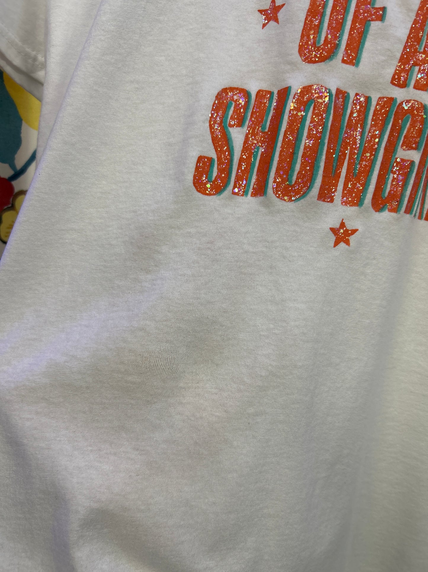 Taylor Swift 'The Life of a Showgirl' White Handpainted T-shirt