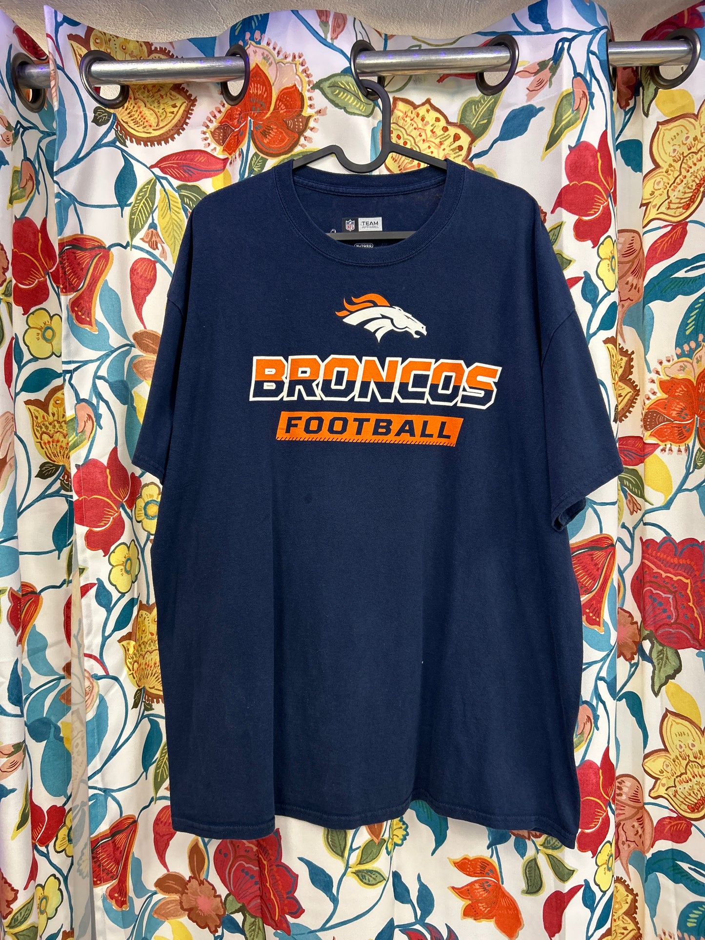 NFL 'broncos football' dark blue cotton T-shirt